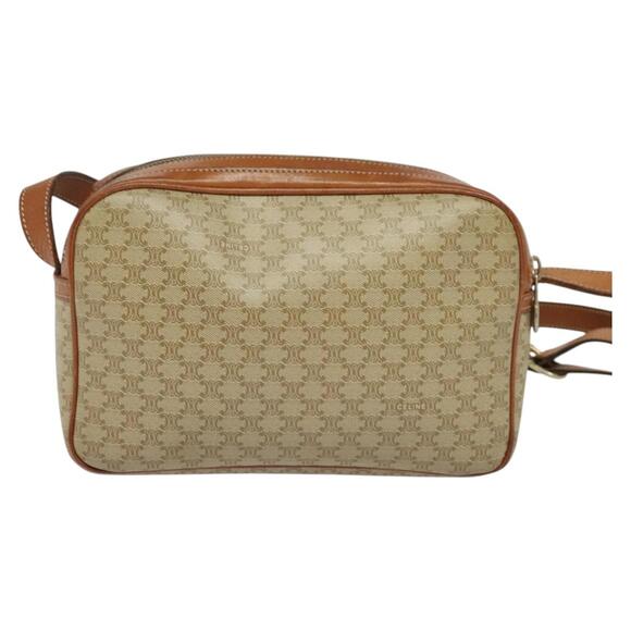 CELINE Macadam Canvas Shoulder Bag Pvc Beige Gold - Picture 3 of 12